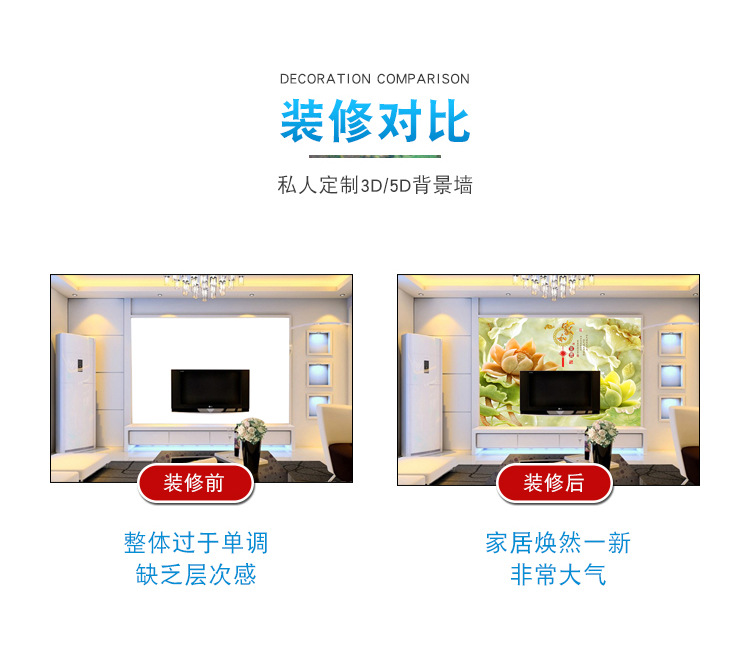 装饰画护墙板 竹木纤维墙板3D5D浮雕打印背景画电视客厅沙发背景墙