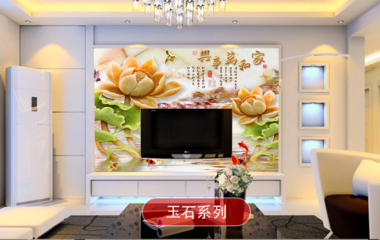 装饰画护墙板 竹木纤维墙板3D5D浮雕打印背景画电视客厅沙发背景墙