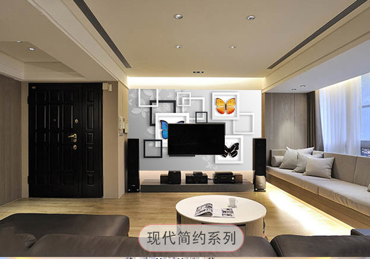 装饰画护墙板 竹木纤维墙板3D5D浮雕打印背景画电视客厅沙发背景墙