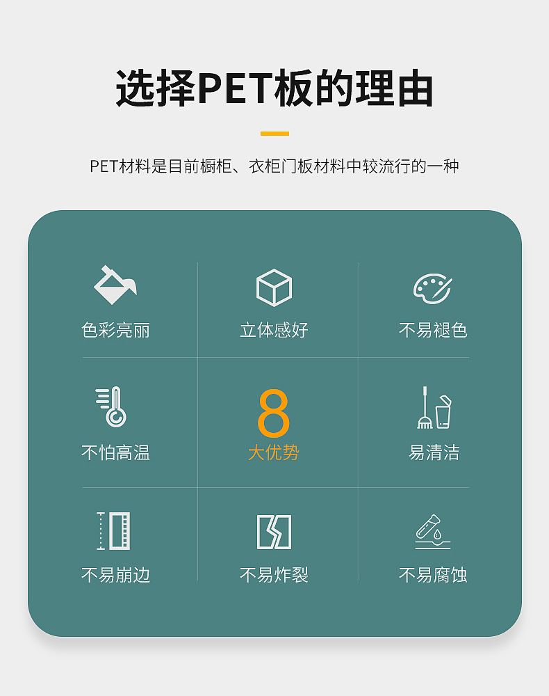 现代简约电视背景墙家具板 pet高光肤感板 卧室橱柜鞋柜装饰板