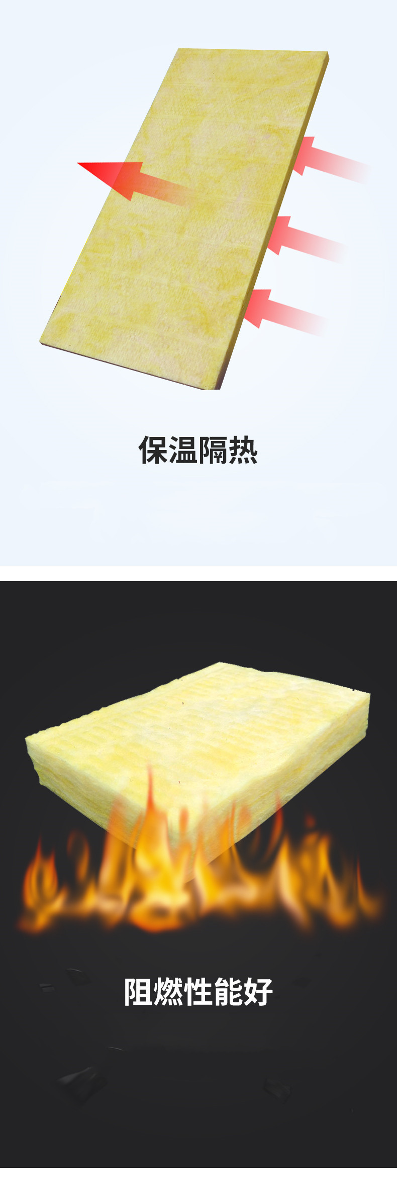 48K风管烟道玻璃棉保温板 防火铝箔玻璃棉板 隔热隔音棉玻璃棉板