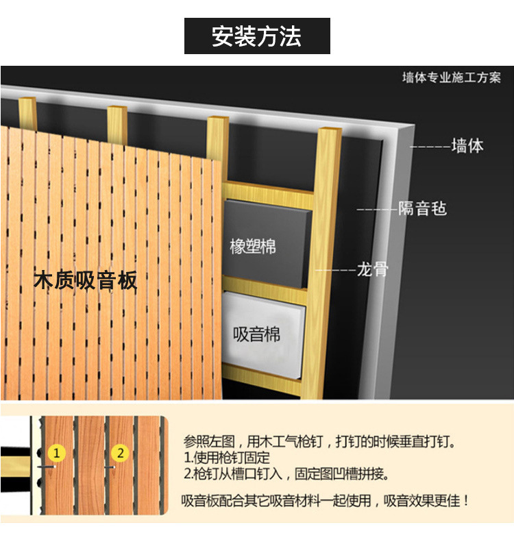 学校会议室KTV穿孔槽木吸音板 竹木纤维木质吸音板隔音板墙面装饰
