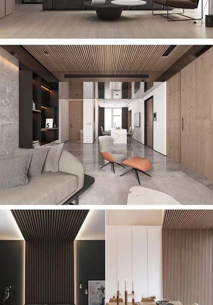 半圆实木格栅板电视背景墙生态木板免漆护墙板立体弧形装饰板