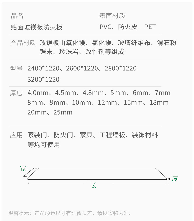封堵烟道板医院防火隔板 A级防火板氧化镁护墙板玻镁板防火板