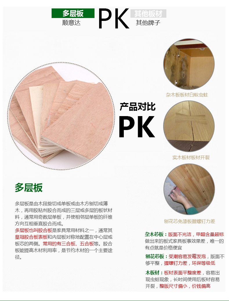 免熏蒸异形定尺多层三合板包装木箱三合板 杨木五三合板
