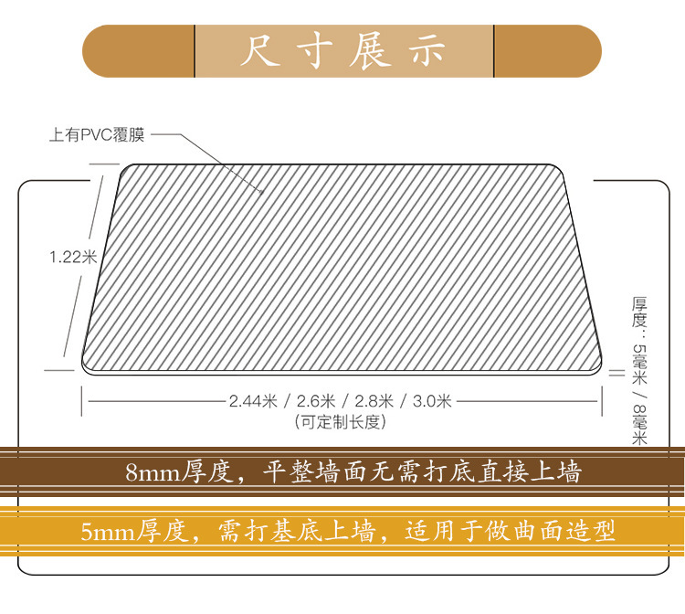 竹木纤维板实心墙面板 木饰面板护墙板装饰板金属肤感高光集成墙板